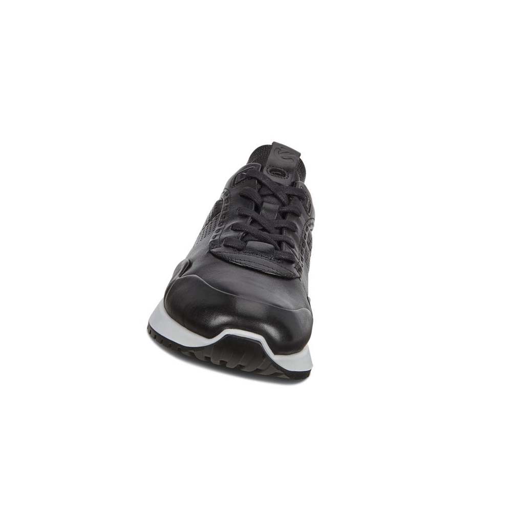 Men's Ecco Astir Embossed Sneakers Black | SG 596GSO